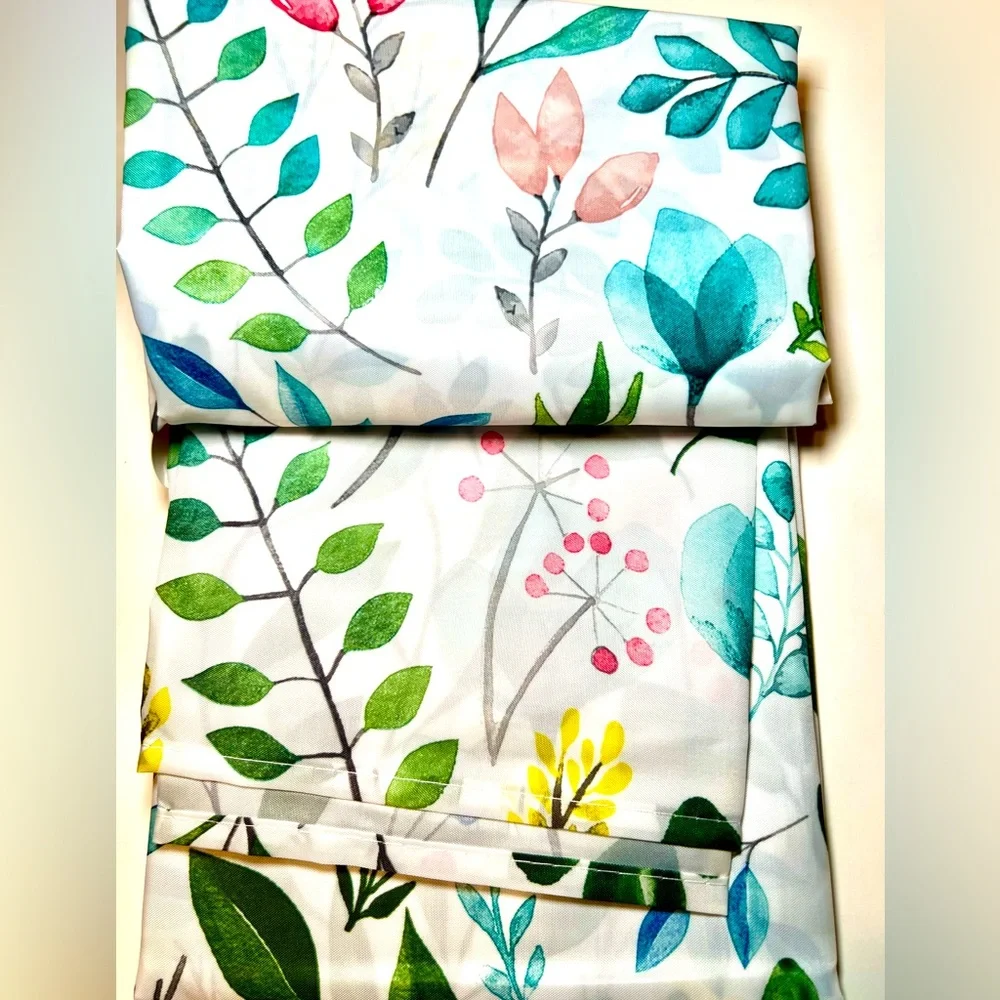 Sia Floral Fabric Shower Curtain Watercolor Flower Garden